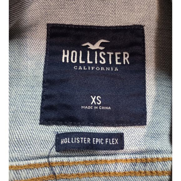 Hollister Jacket Ladies Extra Small Denim Distressed - Picture 5 of 6